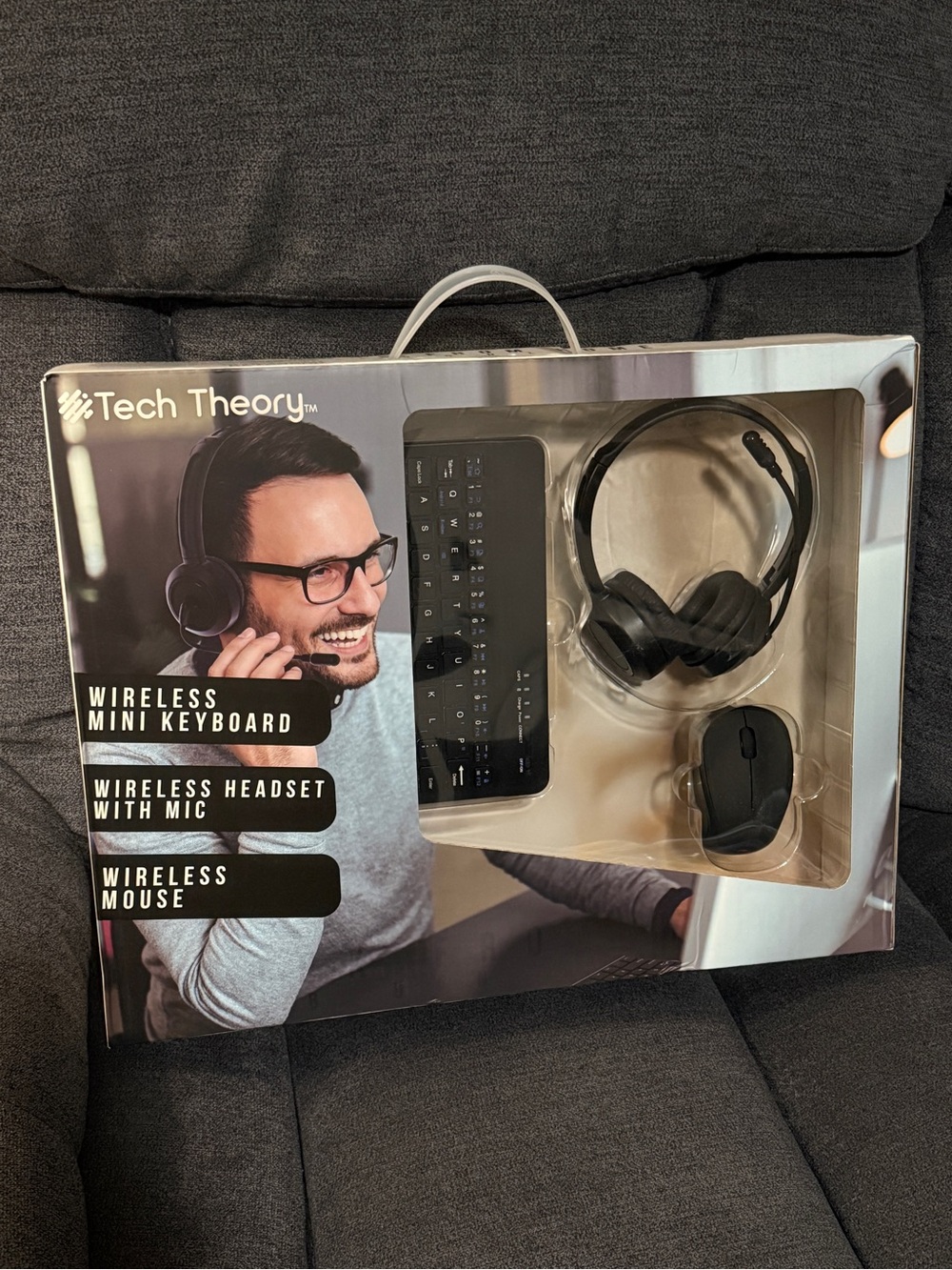 Work from home - Theory Wireless Mini Keyboard, Headset with Mic & Mouse - Black